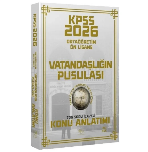 2026 KPSS Lise Ortaöğretim Ön Lisans Vatandaşlık Vatandaşlığın Pusulası Konu Anlatımı - Ali Koç CBA Yayınları