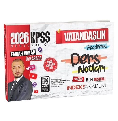 2026 KPSS Vatandaşlık Akademisi Video Ders Notları - Emrah Vahap Özkaraca İndeks Akademi Yayıncılık