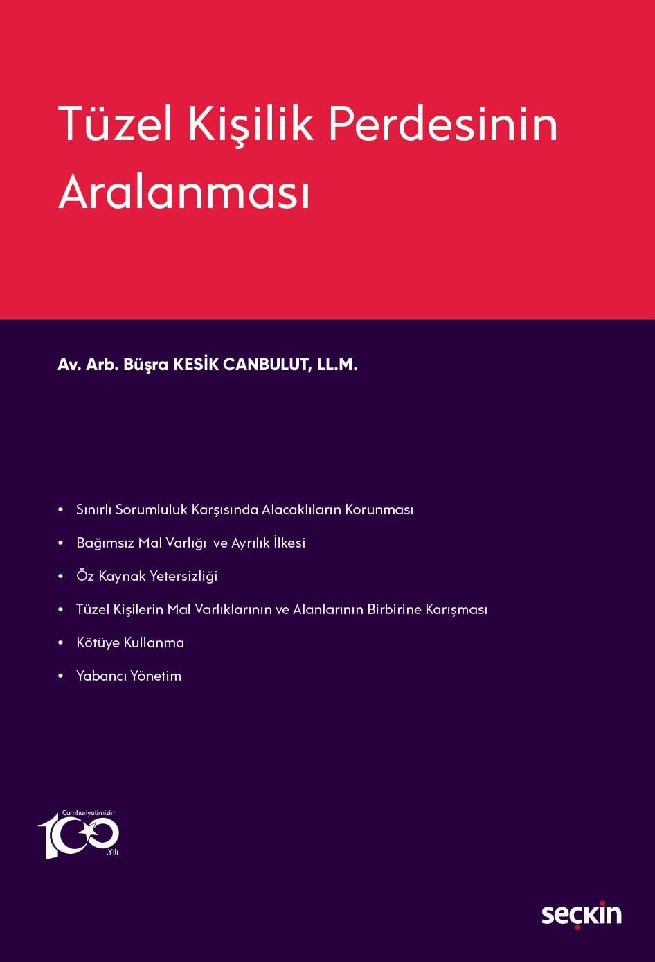 Tüzel Kişilik Perdesinin Aralanması Seçkin Yayıncılık