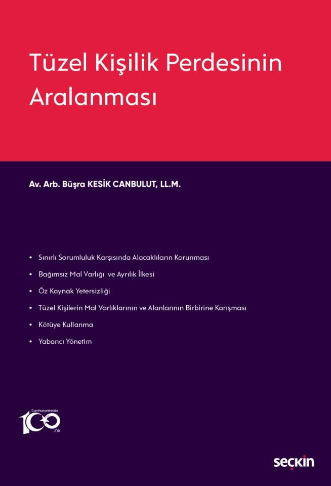 Tüzel Kişilik Perdesinin Aralanması Seçkin Yayıncılık