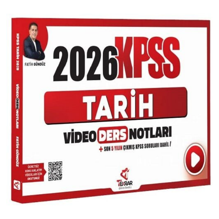 2026 KPSS Tarih Video Ders Notları - Fatih Gündüz Tekrar Akademi Yayınları