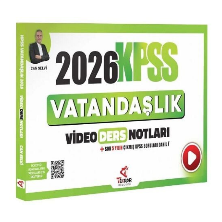 2026 KPSS Vatandaşlık Video Ders Notları - Can Selvi Tekrar Akademi Yayınları