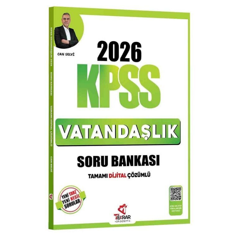 2026 KPSS Vatandaşlık Soru Bankası Çözümlü - Can Selvi Tekrar Akademi Yayınları
