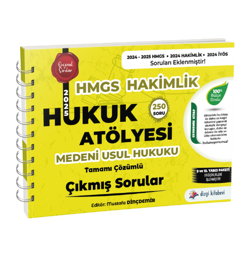 Hukuk Atölyesi Hakimlik HMGS Hukuk Mesleklerine Giriş Sınavı Medeni Usul Hukuku Tamamı Çözümlü Çıkmış Sorular Mustafa Dinçdemir Dizgi Kitap Yayınları
