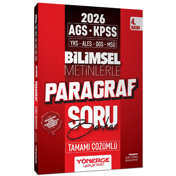 2026 KPSS MEB-AGS TYT ALES DGS MSÜ Bilimsel Metinlerle Paragraf Soru Bankası 4. Baskı - Galip Turan Yönerge Yayınları