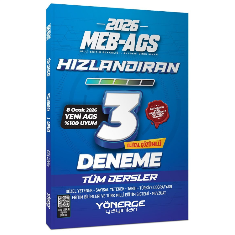 2026 MEB-AGS Tüm Dersler Hızlandıran 3 Deneme Çözümlü Yönerge Yayınları