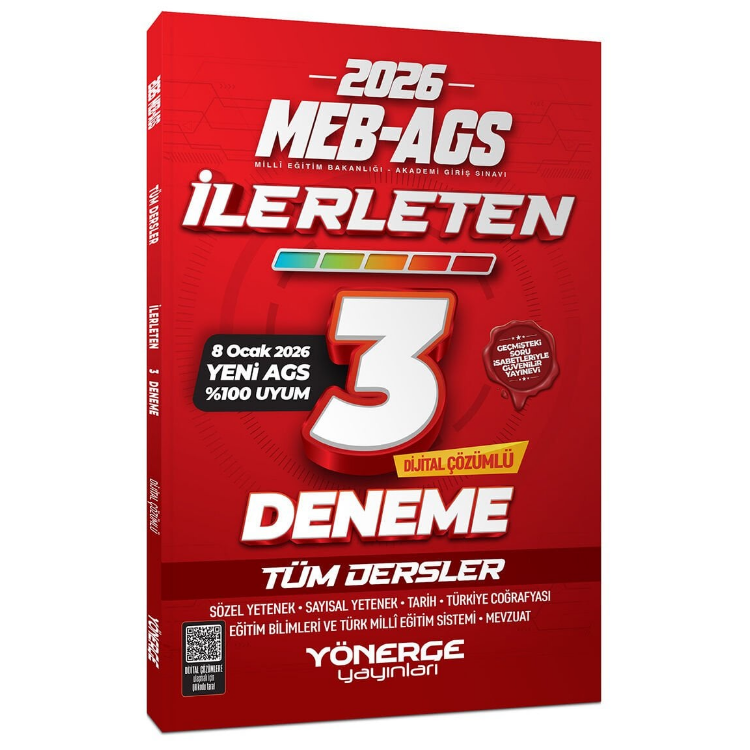 2026 MEB-AGS Tüm Dersler İlerleten 3 Deneme Çözümlü Yönerge Yayınları