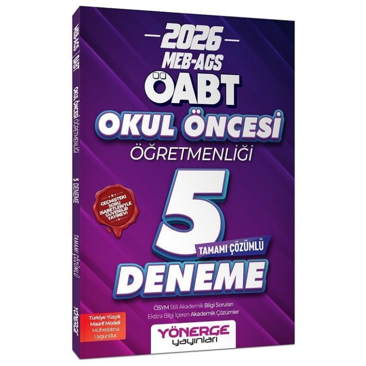2026 ÖABT MEB-AGS Okul Öncesi Öğretmenliği 5 Deneme Çözümlü Yönerge Yayınları