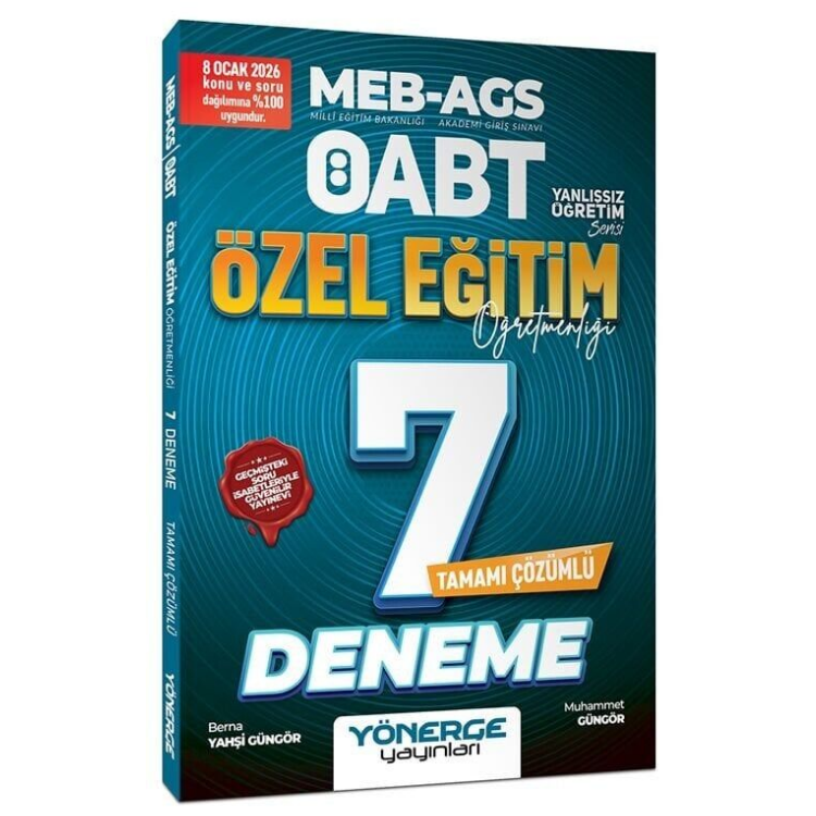 ÖABT MEB-AGS Özel Eğitim Öğretmenliği 7 Deneme Çözümlü - Muhammet Güngör Yönerge Yayınları