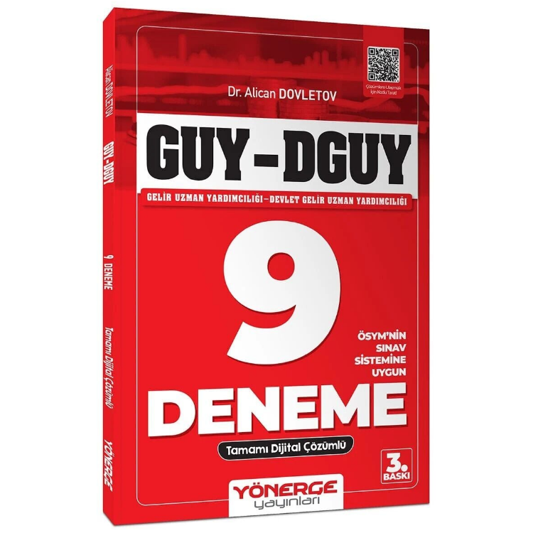 GUY DGUY Gelir Uzman Yardımcılığı 9 Deneme Çözümlü 3. Baskı - Alican Dovletov Yönerge Yayınları