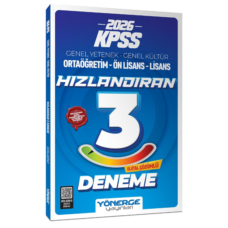 2026 KPSS Genel Yetenek Genel Kültür Hızlandıran 3 Deneme Çözümlü Yönerge Yayınları