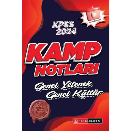 2024 KPSS Genel Yetenek Genel Kültür Kamp Notları Pegem Yayınları