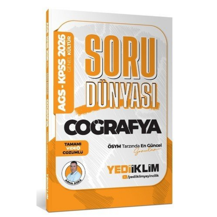 2026 KPSS-AGS Coğrafya Tamamı Video Çözümlü Soru Dünyası Yediiklim Yayınları