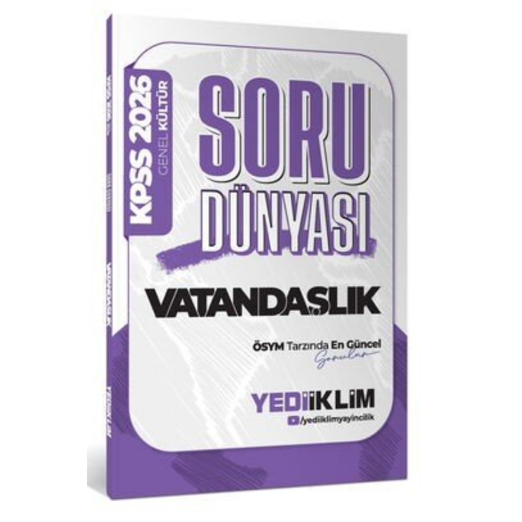 2026 Genel Kültür Vatandaşlık Soru Dünyası Yediiklim Yayınları
