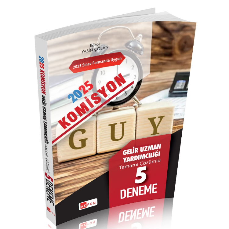 Komisyon Gelir Uzman Yardımcılığı GUY Çözümlü 5 Deneme 2025- Akfon Yayınları