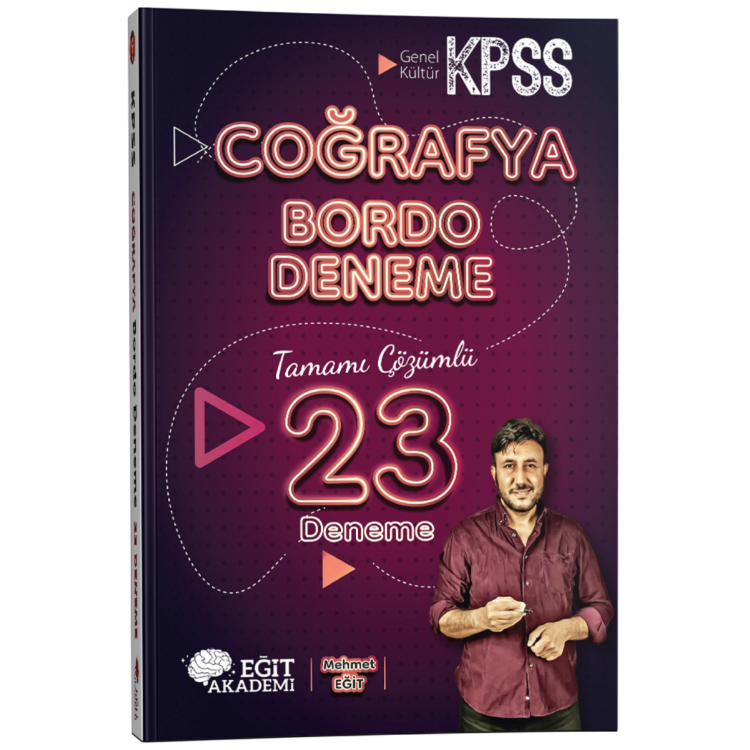KPSS Coğrafya Bordo 23 Deneme Çözümlü - Mehmet Eğit -Eğit Akademi