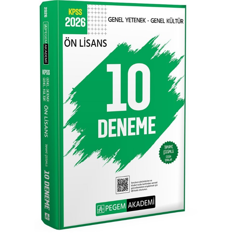 2026 KPSS Genel Yetenek Genel Kültür Ön Lisans Tamamı Çözümlü 10 Deneme Pegem Yayınları