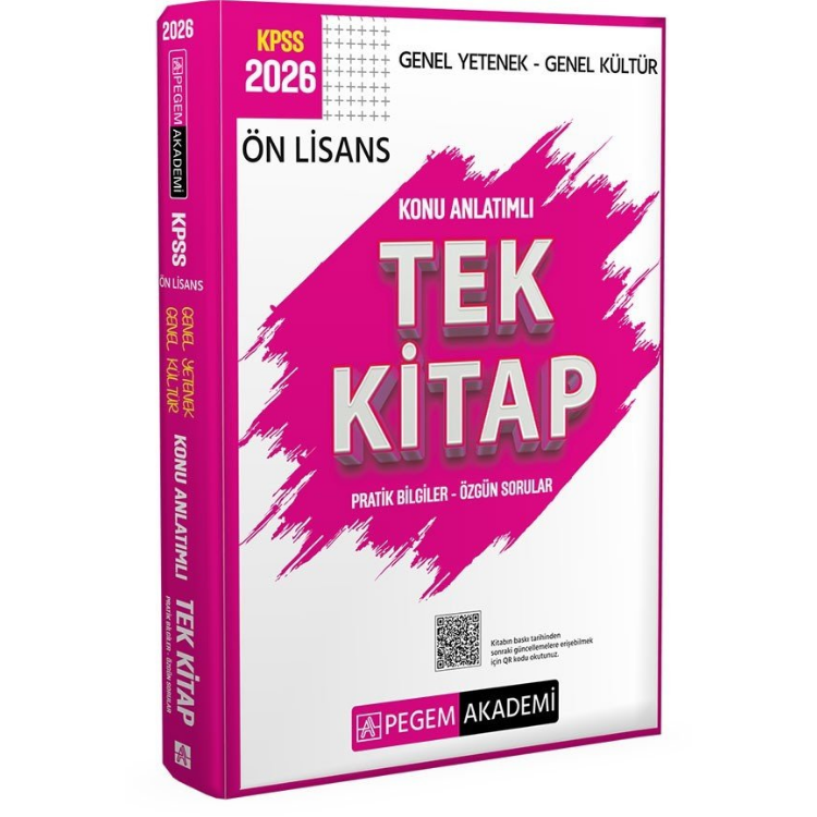 2026 KPSS Genel Yetenek Genel Kültür Ön Lisans Konu Anlatımlı Tek Kitap Pegem Yayınları