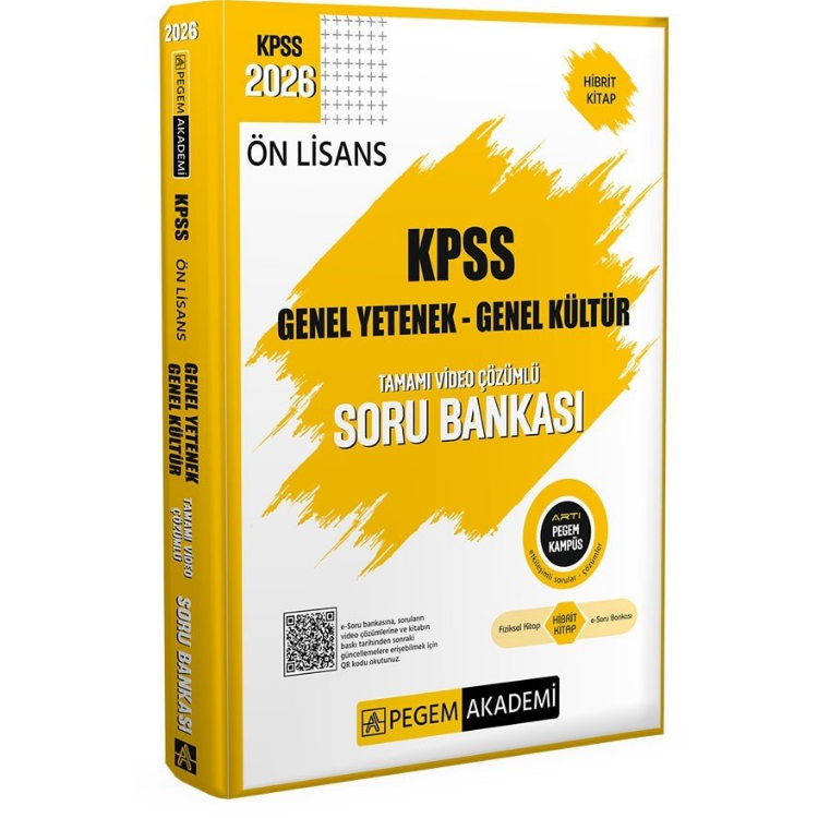 2026 KPSS Ön Lisans Soru Bankası Genel Yetenek Genel Kültür Tamamı Video Çözümlü Pegem Yayınları