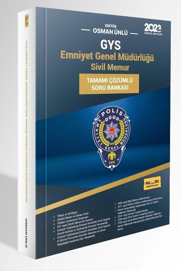Emniyet Genel Müdürlüğü Görevde Yükselme Sınavı Soru Bankası Makro Kitabevi