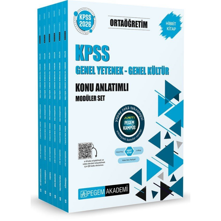 2026 KPSS Ortaöğretim Konu Anlatımlı Modüler Set Genel Yetenek Genel Kültür (6 Kitap) Pegem Yayınları