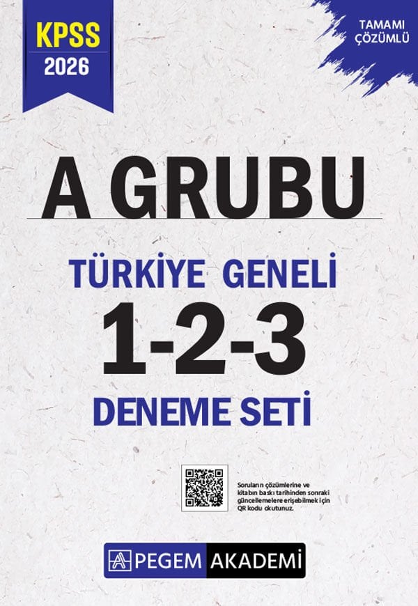 2026 KPSS A Grubu Tamamı Çözümlü Türkiye Geneli 1-2-3 (3'lü Deneme Seti) Pegem Yayınları