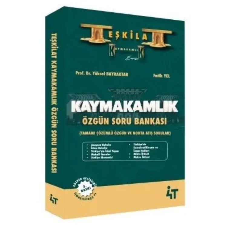 Teşkilat Kaymakamlık Özgün Soru Bankası 3.Baskı 4T Yayınları