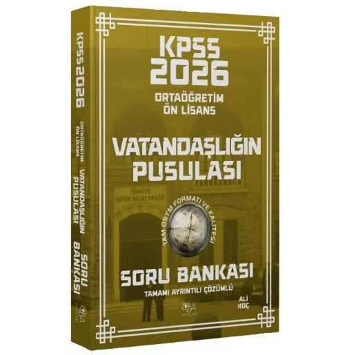 2026 KPSS Lise Ortaöğretim Ön Lisans Vatandaşlık Vatandaşlığın Pusulası Soru Bankası Çözümlü - Ali Koç CBA Yayınları