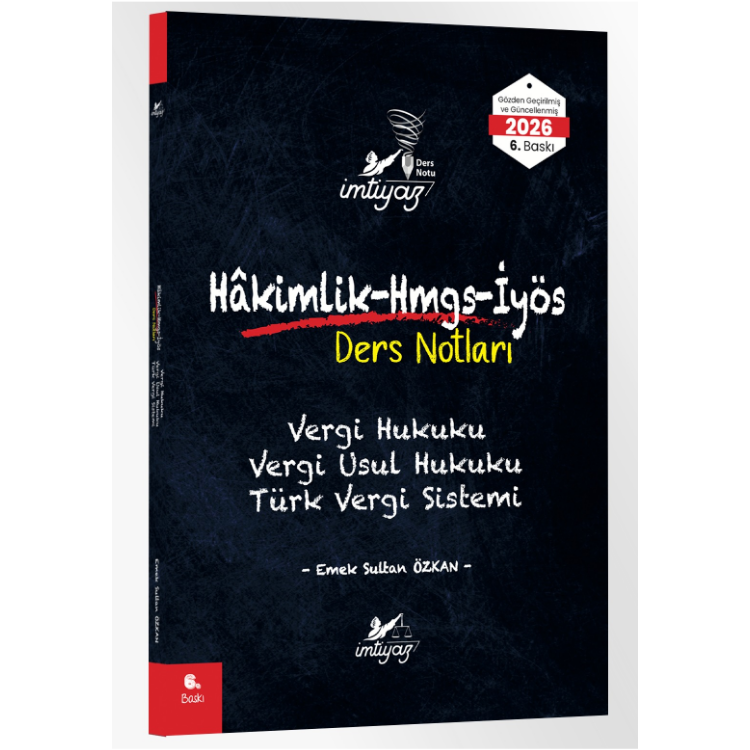 İmtiyaz Vergi Hukuku - Vergi Usul Hukuku - Türk Vergi Sistemi Ders Notları- İmtiyaz Yayıncılık
