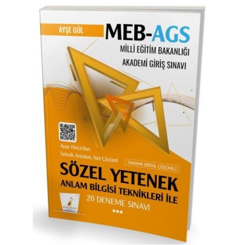 MEB - AGS Hazırlık Anlam Bilgisi Teknikleri ile Sözel Yetenek 20 Deneme Sınavı  Pelikan Yayınevi
