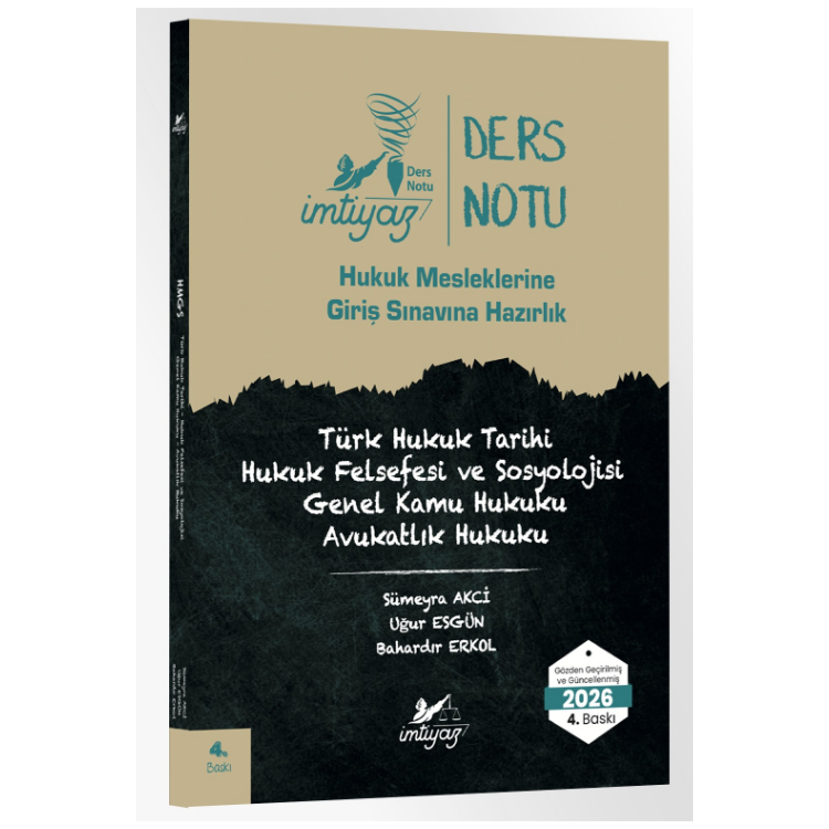 Türk Hukuk Tarihi - Hukuk Felsefesi ve Sosyolojisi - Genel Kamu Hukuku - Avukatlık Hukuku Ders Notları- İmtiyaz Yayıncılık