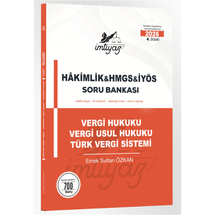 2026 HMGS Hâkimlik Vergi Hukuku - Vergi Usul Hukuku - Türk Vergi Sistemi Soru Bankası- İmtiyaz Yayıncılık