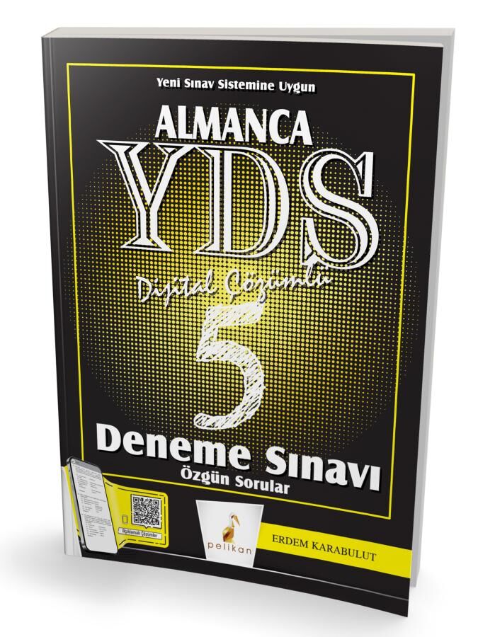 YDS Almanca Dijital Çözümlü 5 Deneme Sınavı Pelikan Yayınevi
