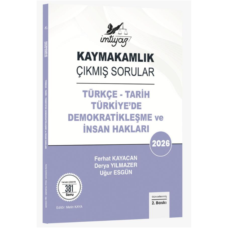 2026 Kaymakamlık Çıkmış Sorular Türkçe - Tarih - Türkiye'de Demokratikleşme ve İnsan Hakları- İmtiyaz Yayıncılık