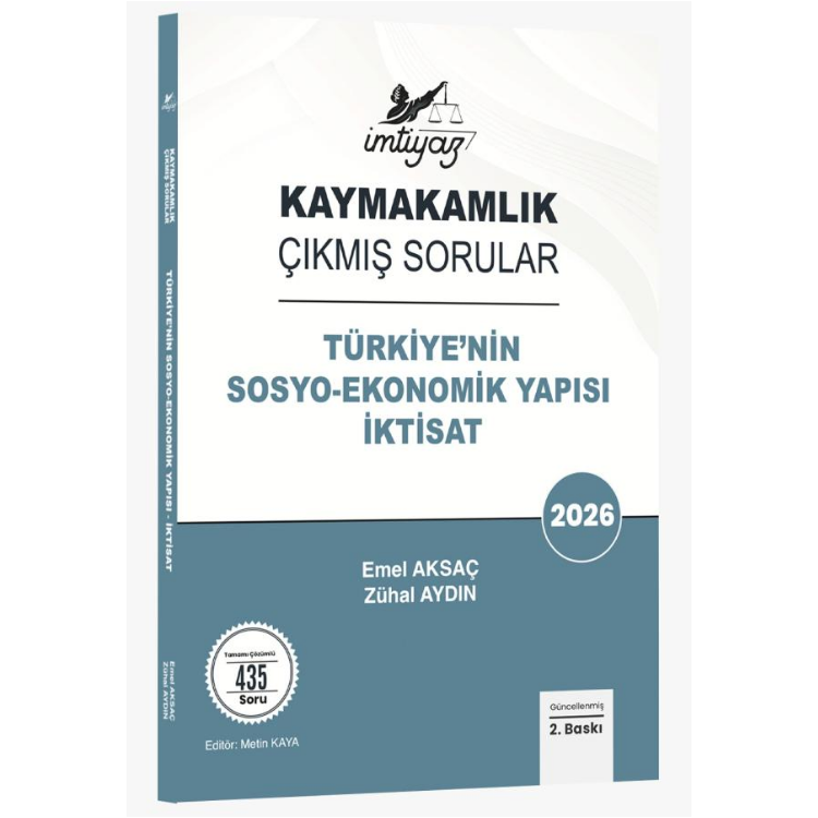 2026 Kaymakamlık Türkiye nin Sosyo-Ekonomik Yapısı, İktisat Çıkmış Sorular- İmtiyaz Yayıncılık