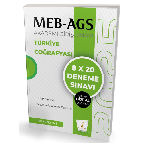 MEB - AGS Hazırlık Türkiye Coğrafyası 8x20 Tamamı Dijital Çözümlü Deneme Sınavı Pelikan Yayınları