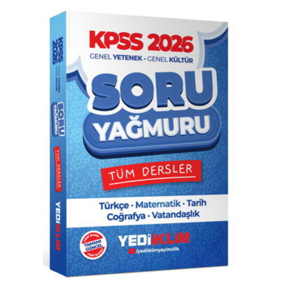 2026 KPSS Genel Yetenek Genel Kültür Tüm Dersler Soru Yağmuru- Yediiklim Yayınları