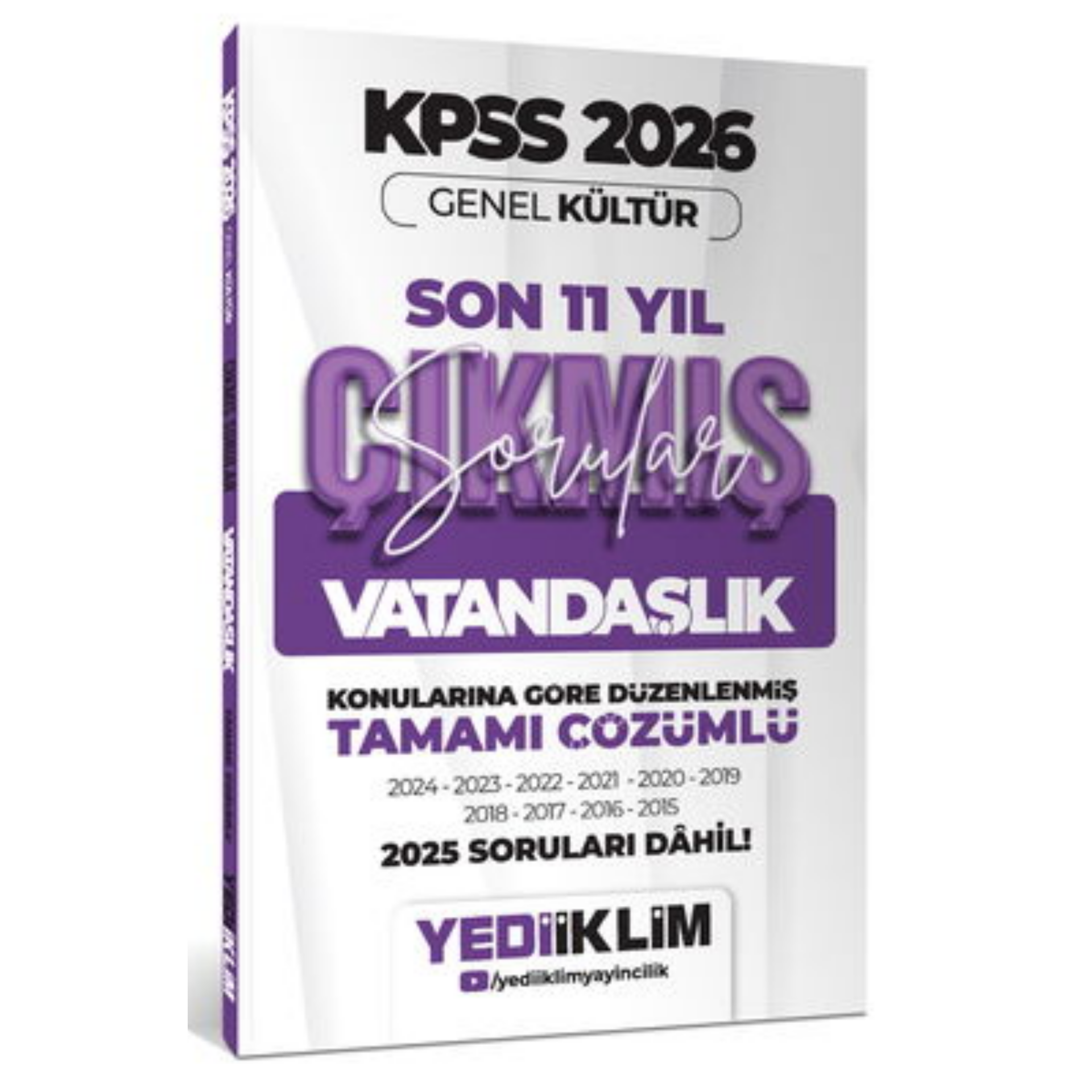 2026 KPSS Genel Kültür Vatandaşlık Konularına Göre Tamamı Çözümlü Son 11 Yıl Çıkmış Sorular Yediiklim  Yayınları