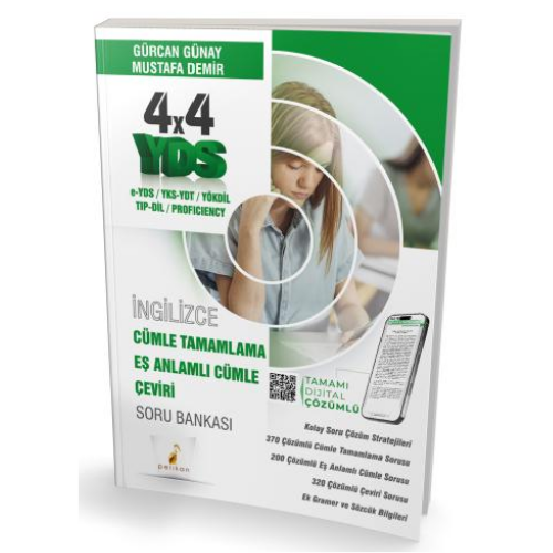 YDS İngilizce 4x4 Cümle Tamamlama Eş Anlamlı Cümle Çeviri Soru Bankası Pelikan Yayınevi