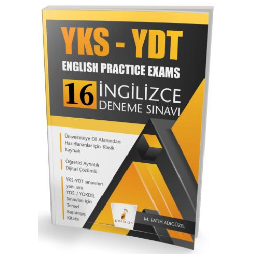 YKS-YDT English Practice Exams 16 İngilizce Deneme Sınavı Pelikan Yayınevi
