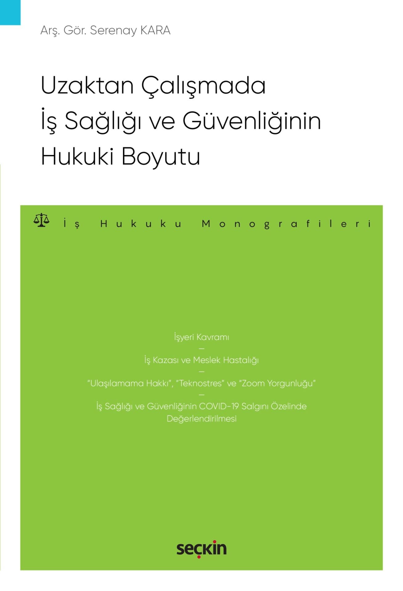 Uzaktan Çalışmada İş Sağlığı ve Güvenliğinin Hukuki Boyutu  Seçkin Yayıncılık