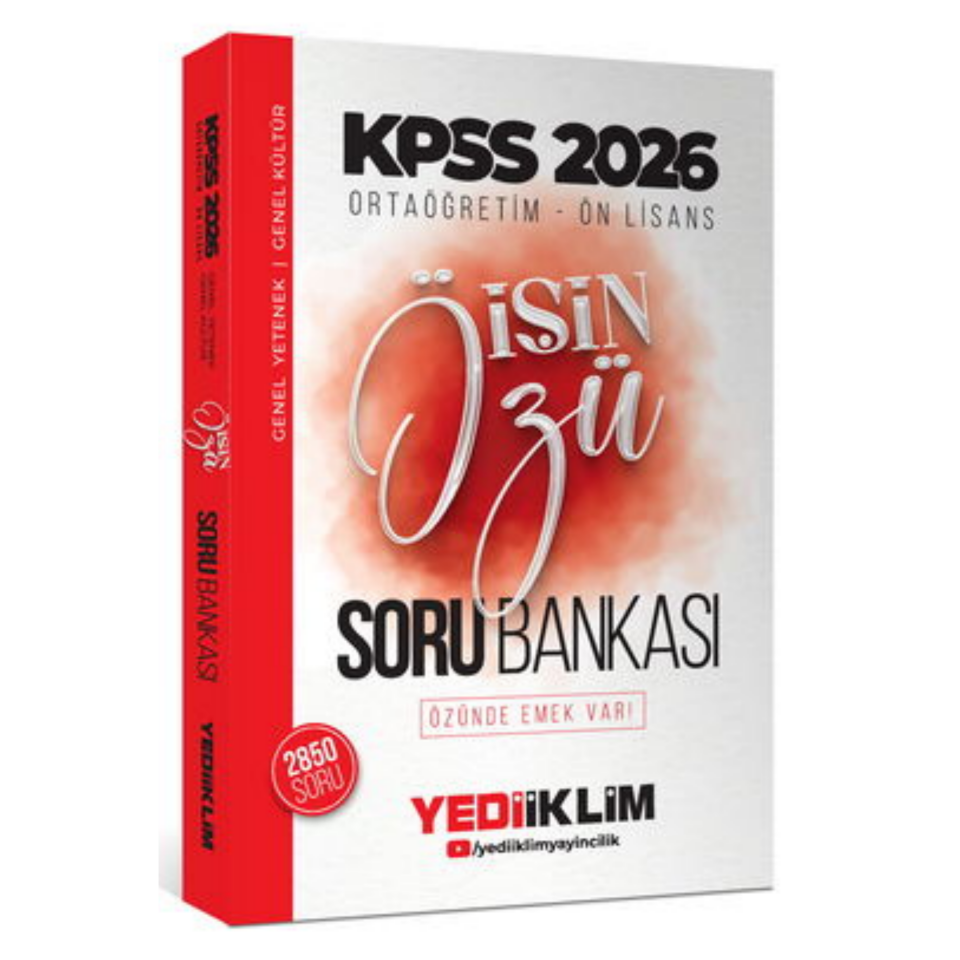 2026 Kpss Ortaöğretim-Önlisans İŞİN ÖZÜ Tek Kitap Soru Bankası Yediiklim Yayınları