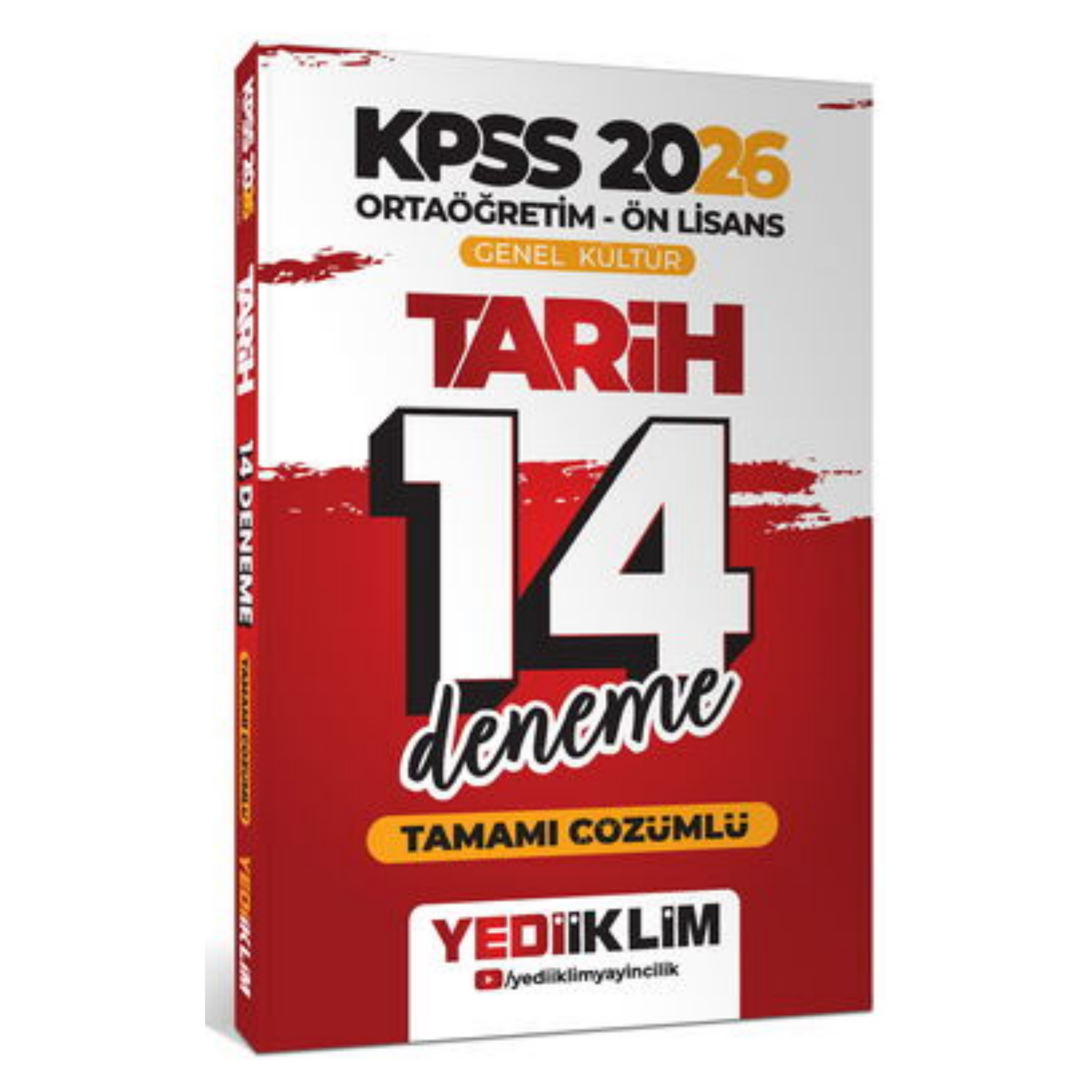 2026 KPSS Ortaöğretim Ön Lisans Genel Kültür Tarih Tamamı Çözümlü 14 Deneme-Yediiklim Yayınları