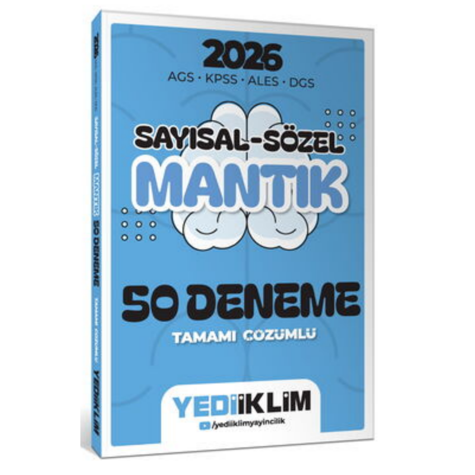 2026 AGS KPSS ALES DGS Sayısal Sözel Mantık Tamamı Çözümlü 50 Deneme-Yediiklim Yayınları