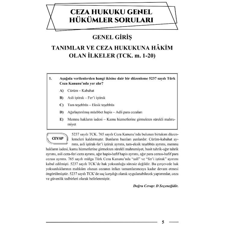 Hakimlik Ceza Hukuku Genel Hükümler Soru Bankası 22. Baskı Monopol Yayınları