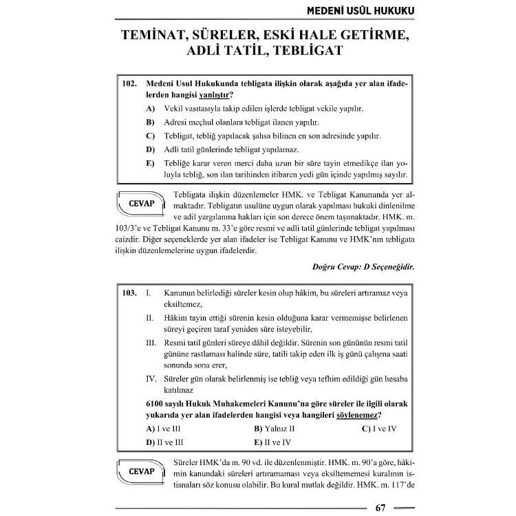 Hakimlik Medeni Usul Hukuku Soru Bankası 22. Baskı Monopol Yayınları