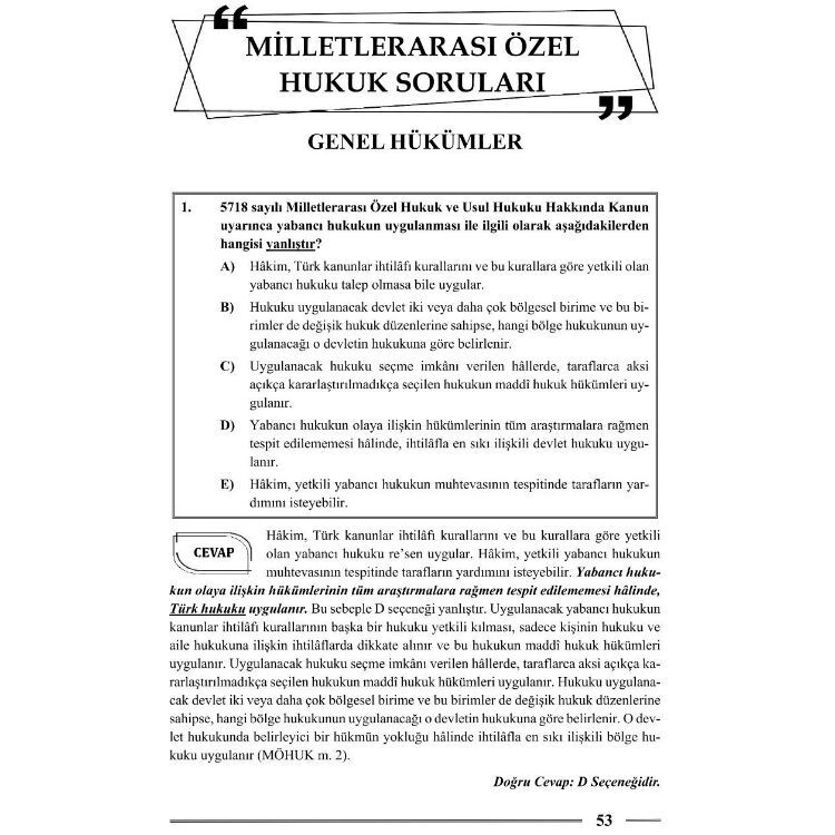 Hakimlik Milletlerarası Kamu Hukuku ve Özel Hukuk Soru Bankası 22. Baskı Monopol Yayınları