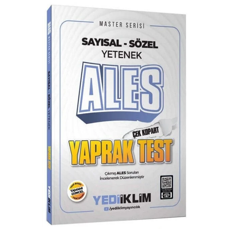 Master Serisi ALES Sayısal-Sözel Yetenek Çek Kopart Yaprak Test Yediiklim Yayınları