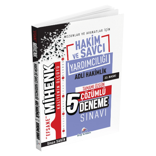 Efsane Mihenk Adli Hakim ve Savcı Yardımcılığı Tamamı Çözümlü 5 Deneme Sınavı 22. Baskı Dizgi Kitap Yayınları