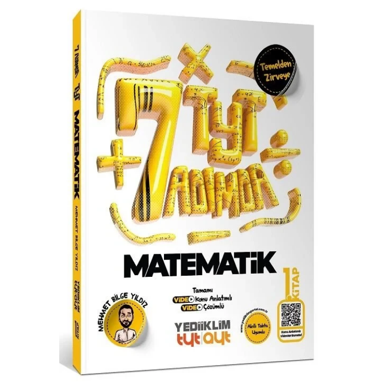 TYT Yedi Adımda Temel Matematik Video Konu Anlatımlı Video Çözümlü Soru Bankası 1.Kitap Yediiklim Yayınları